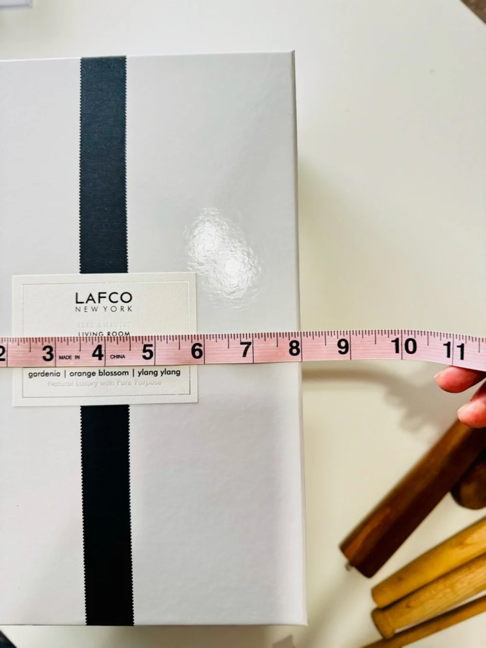 LAFCO 12” Thick Heavy Glossy White Gift Box w Black Ribbon